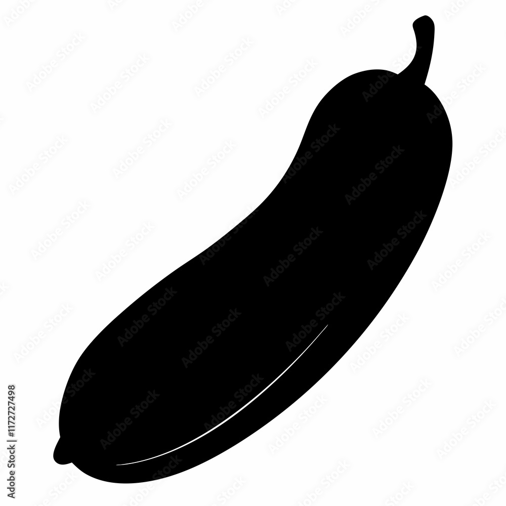 Black Silhouette Vector of African Cucumber Black Silhouette Vector of African Cucumber