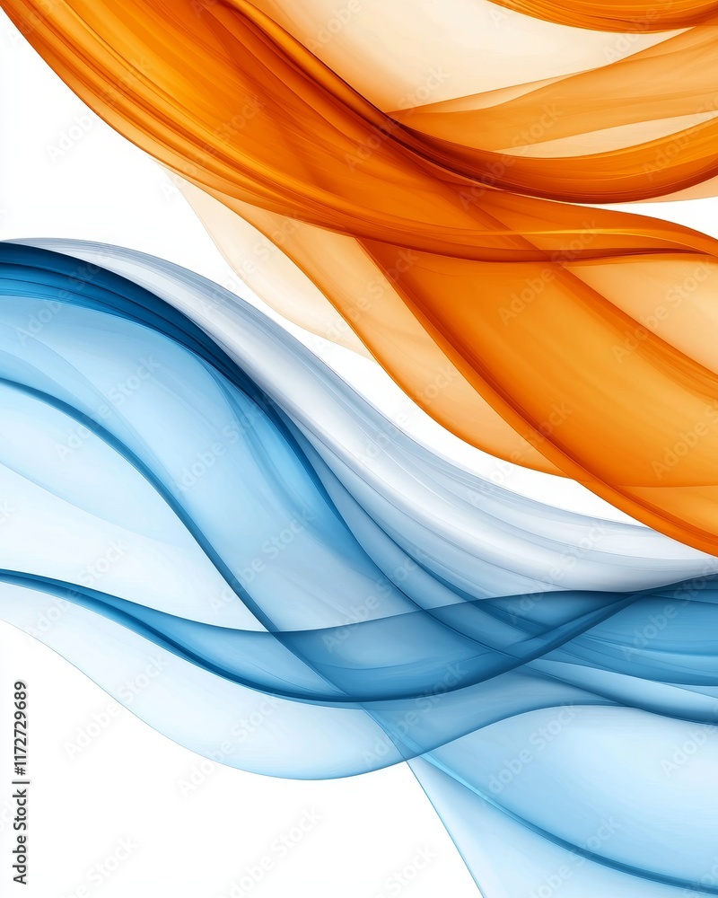 Fototapeta premium Abstract Blue and Orange Swirling Wave Background Design