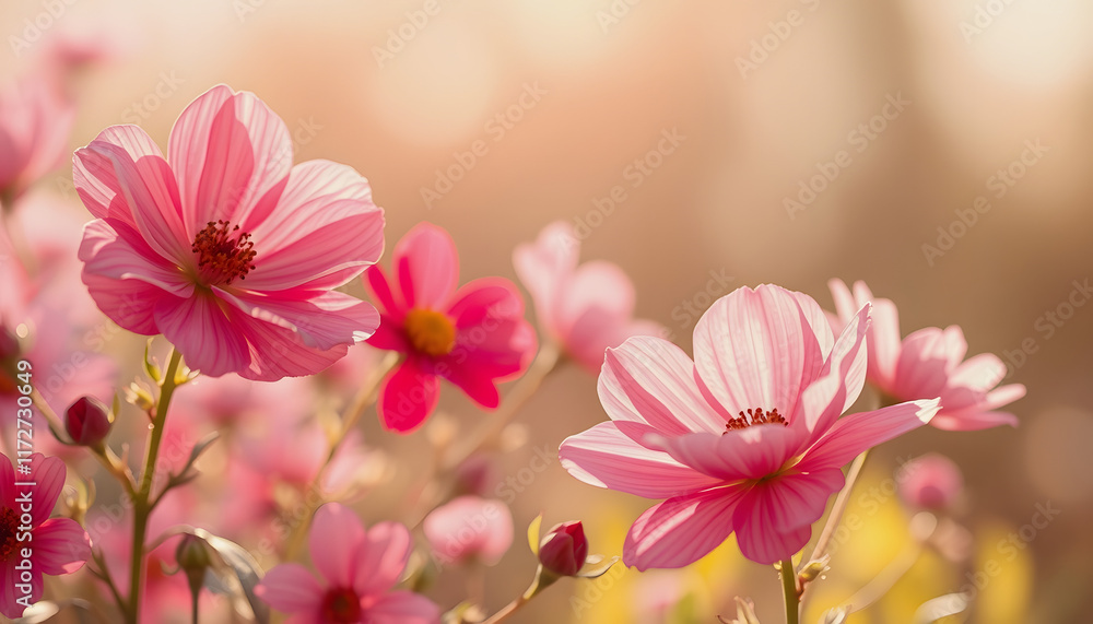 Obraz premium Flowers vintage background and soft light, clipart style, with white tones