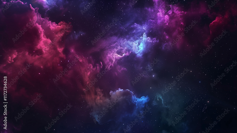 Obraz premium background abstract illustration of nebula, cosmic with lighting stars