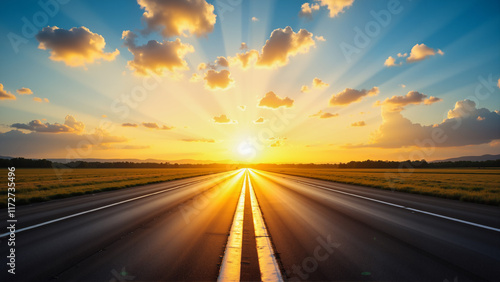 Obraz na płótnie Road in sunset. w salonie