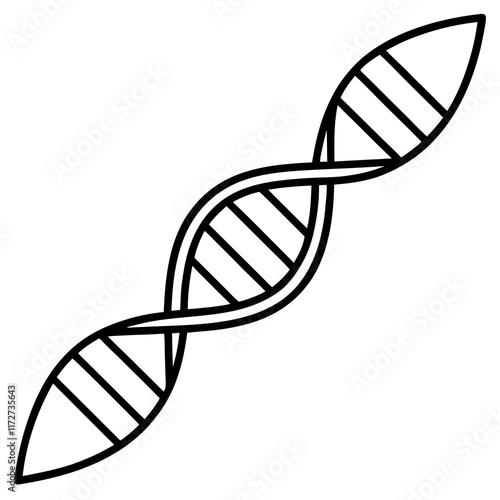 Minimalist DNA Strand Vector Art