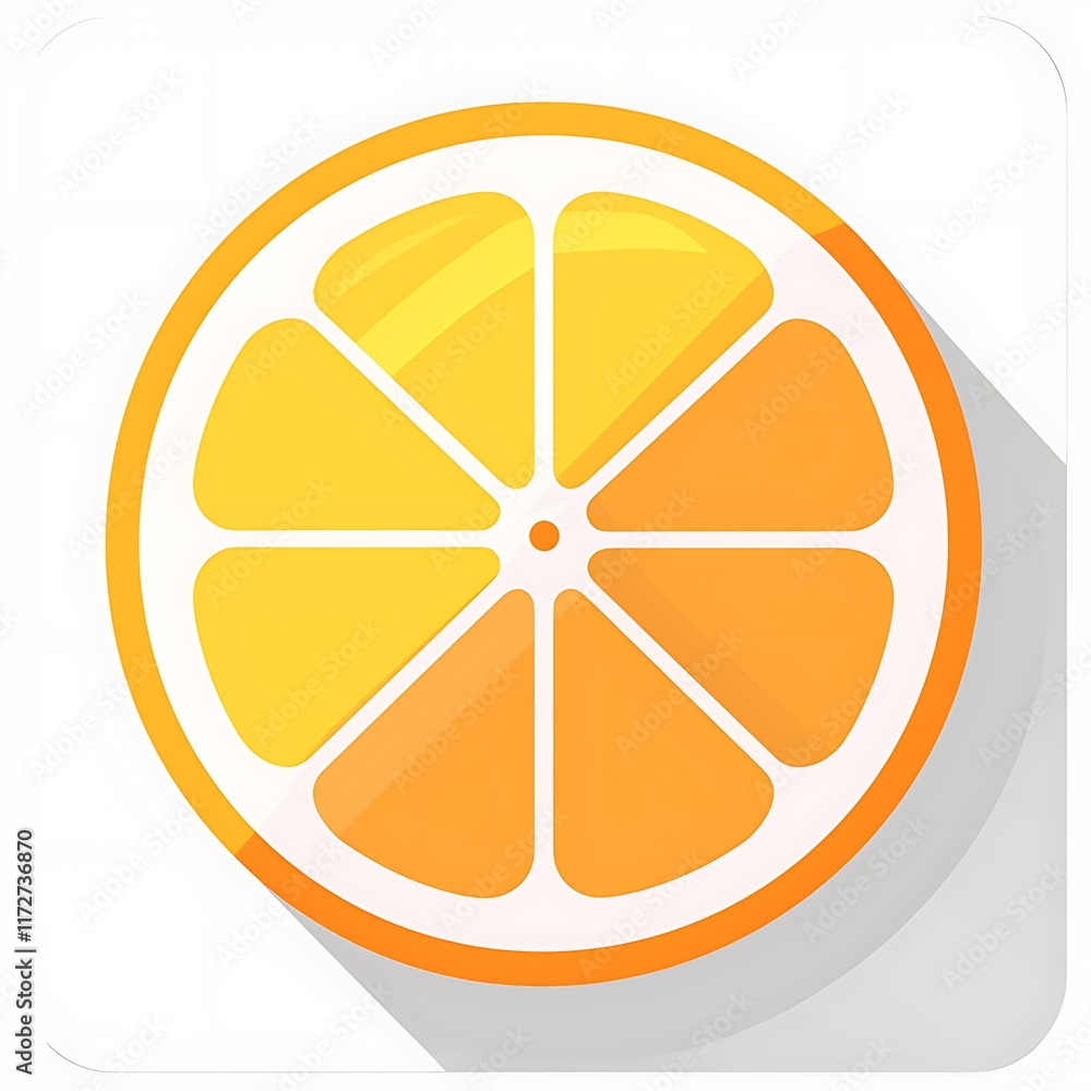 lemon slice icon simple white background vector