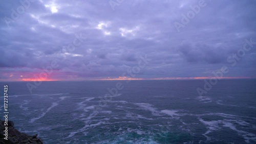 Anochecer desde el cabo de Touriñan, La Coruña, Galicia, España. Enero de 2025. photo