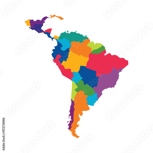 colourfull Map of latin America