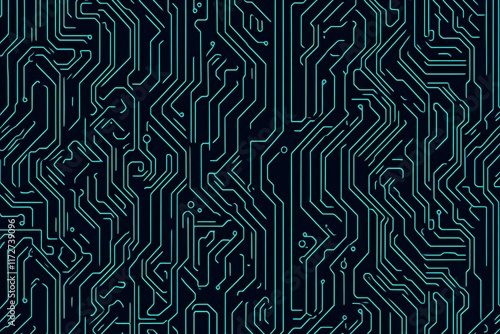 Wallpaper Mural Abstract close-up of a glowing blue digital circuit board, showcasing intricate connections and technological design on a black background.
 Torontodigital.ca