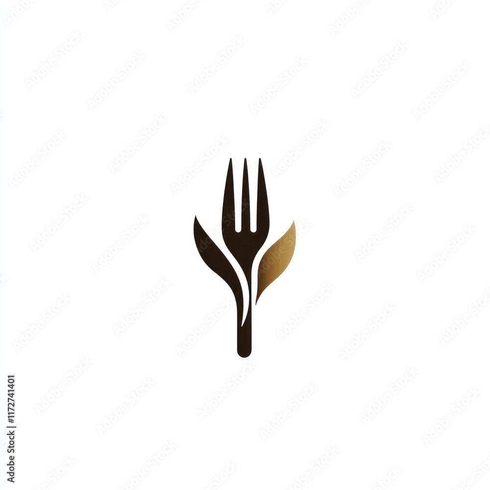 Elegant Fork Design With Leaf Accents Elegant Fork Design With Leaf Accents