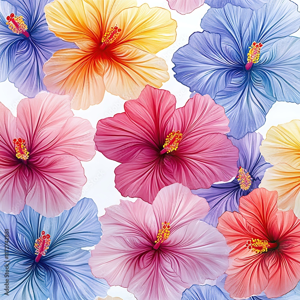 Obraz premium Vibrant Hibiscus Flowers in Beautiful Colors