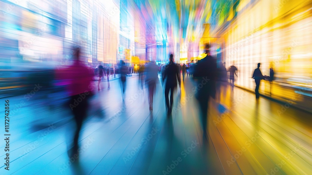 Blurred Background of Businesspeople Working in Modern Environments Blurred Background of Businesspeople Working in Modern Environments