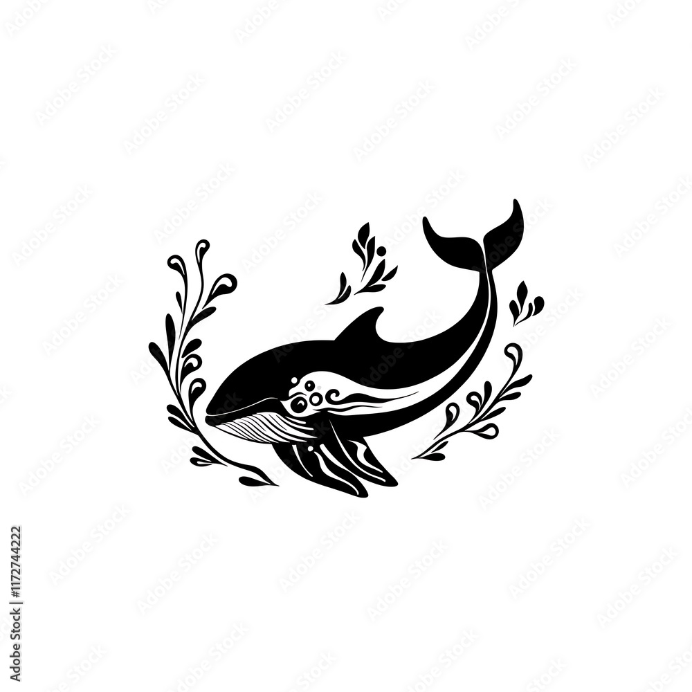 whale icon simple white background vector whale icon simple white background vector