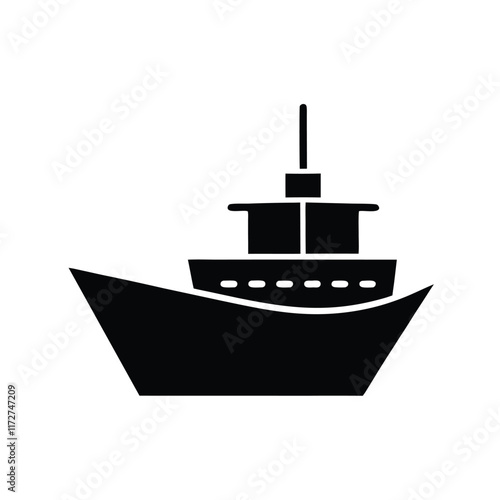 Ship Silhouette Vector Design Perfect for Maritime, Nautical, Shipping, Logistics, Travel, and Ocean-Themed Branding or Illustrations