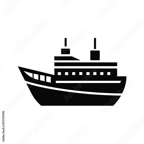 Ship Silhouette Vector Design Perfect for Maritime, Nautical, Shipping, Logistics, Travel, and Ocean-Themed Branding or Illustrations