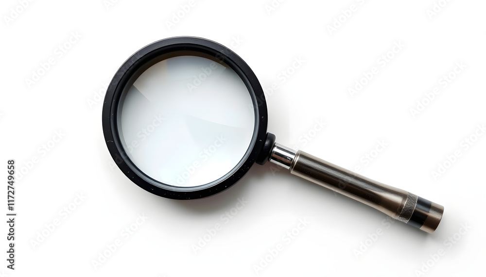 single retro magnifier isolated on white background, grunge single retro magnifier isolated on white background, grunge