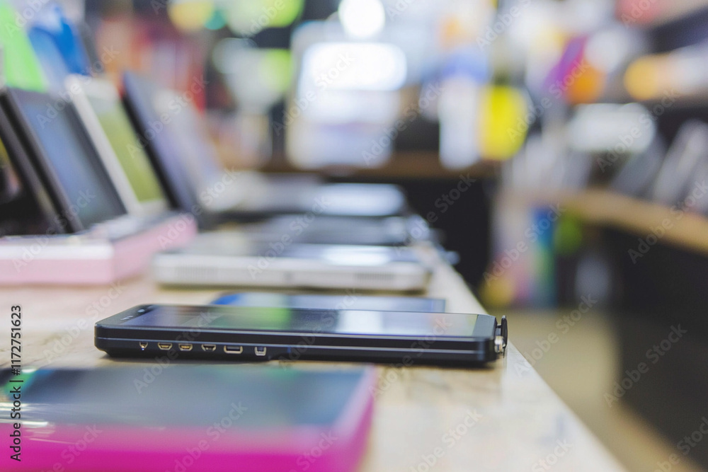 Consultant assists customers in electronics store Consultant assists customers in electronics store