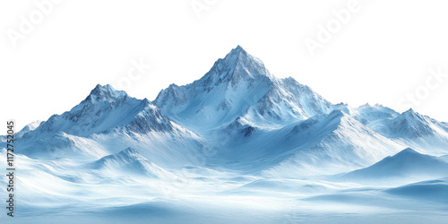 Wallpaper Mural Snowy mountain peaks with misty valleys, winter landscape, majestic alpine scenery, frozen wilderness, cold weather, travel adventure, natural beauty, isolated on transparent background Torontodigital.ca