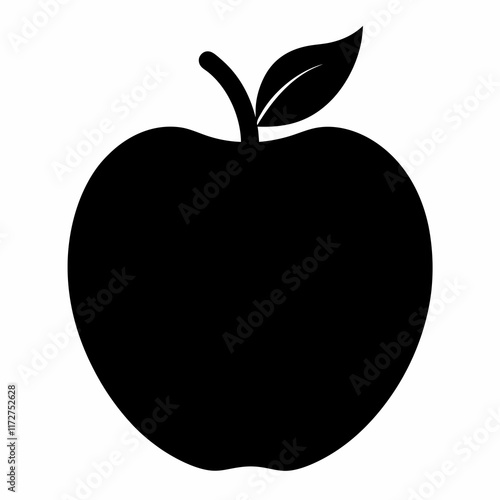 Elegant Velvet Apple Silhouette Vector photo