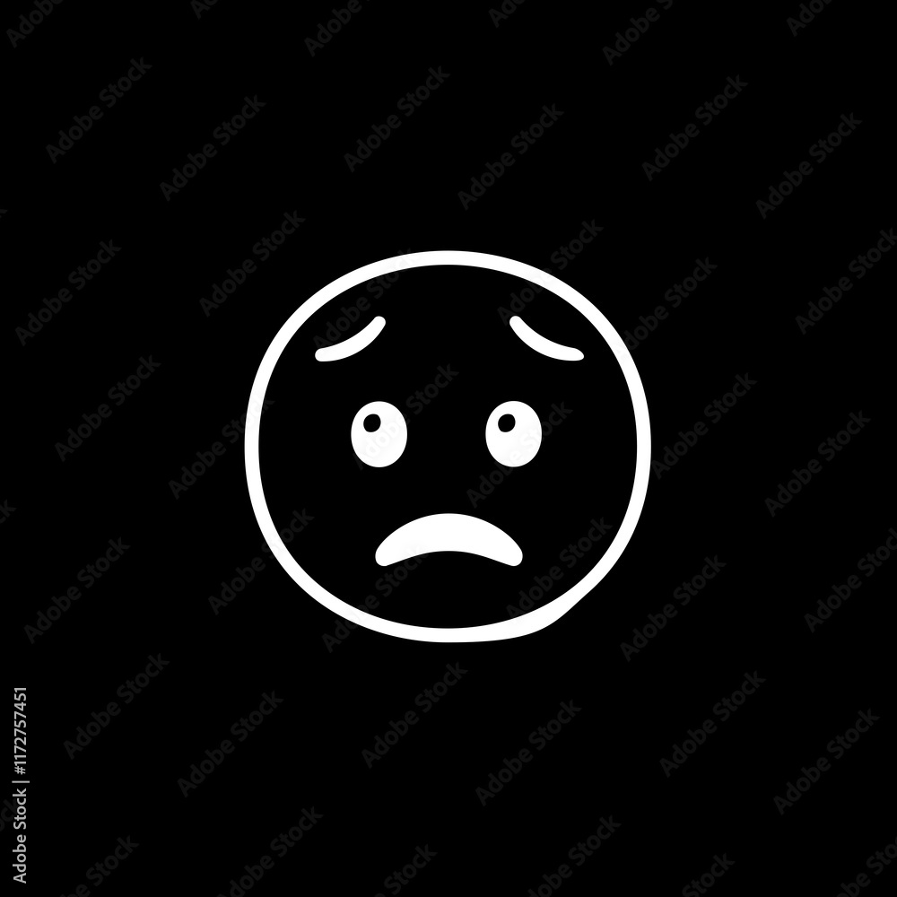 Fototapeta premium Worried Emoji Icon 