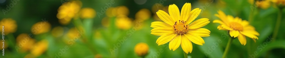 Bright yellow flowers of elecampane plant in a garden, botanical, elecampane, flowers Bright yellow flowers of elecampane plant in a garden, botanical, elecampane, flowers