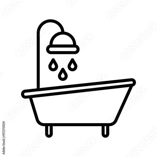 Spa Shower Vector Icon