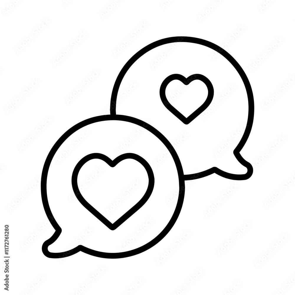 Love Chat Vector Icon Love Chat Vector Icon