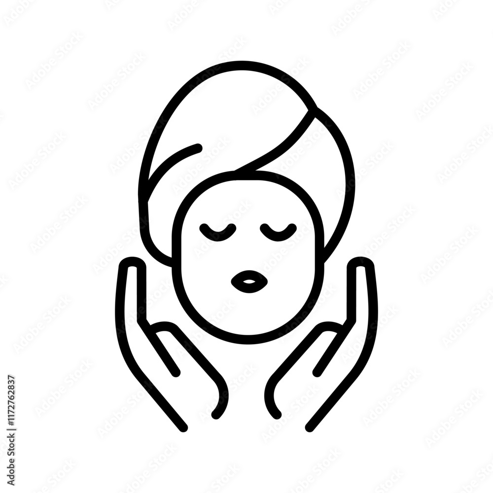 Obraz premium Scalp Massage Vector Icon