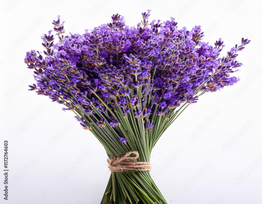Fototapeta premium Lavender flowers bundle on a white background