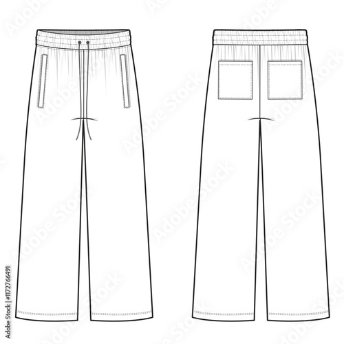 Sweatpants regular fit mockup template clothing vector design