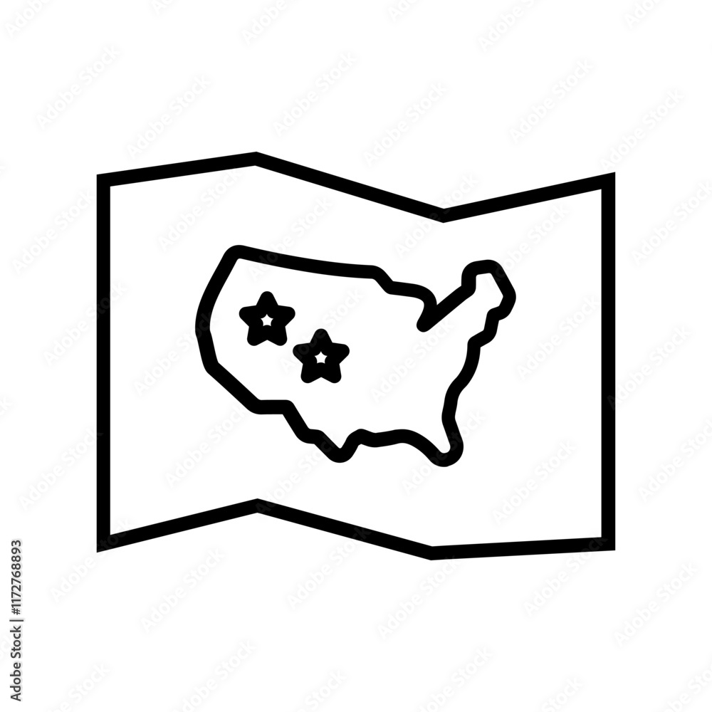 USA Map Icon Vector Icon USA Map Icon Vector Icon