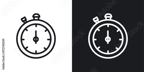 Stop watch icons set vectors on white background.