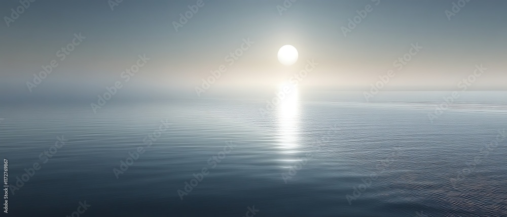 Obraz premium Calm sea with sun reflection.