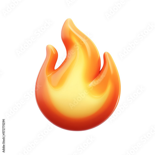 fire icon emoji isolated on a white background