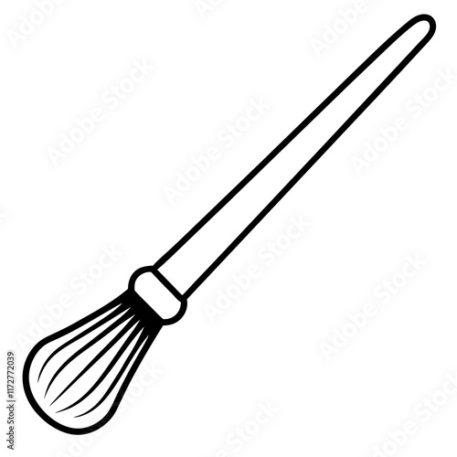 Minimalist Paintbrush Line Art Vector