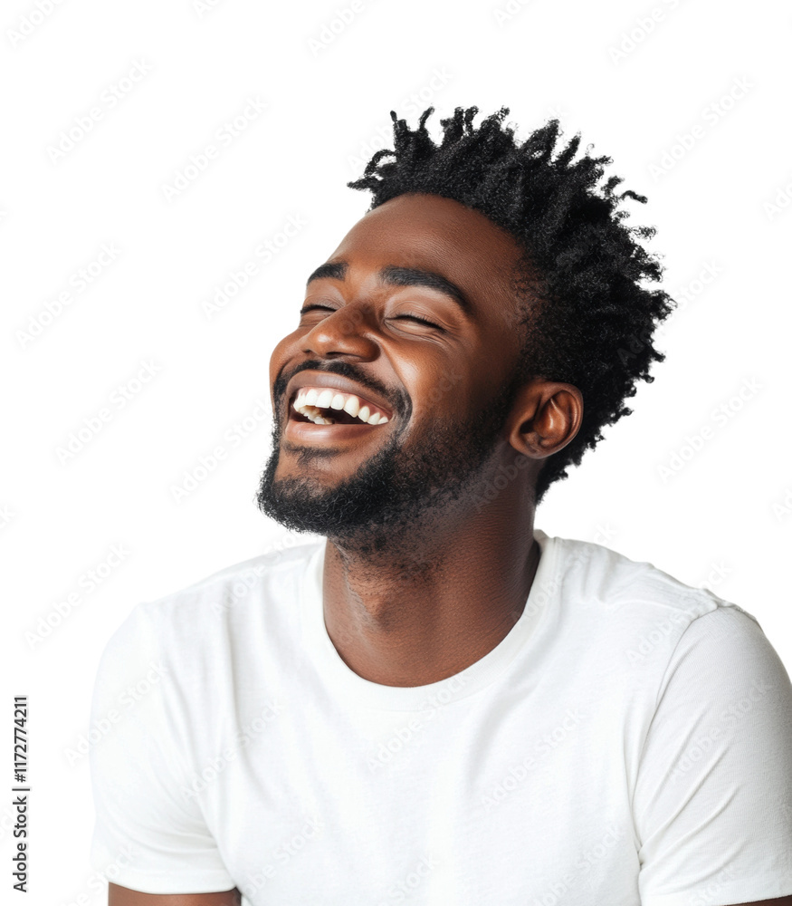 Cheerful man in white sweater with broad smile, close-up portrait, cozy and confident look, perfect for lifestyle themes isolated on transparent background Cheerful man in white sweater with broad smile, close-up portrait, cozy and confident look, perfect for lifestyle themes isolated on transparent background