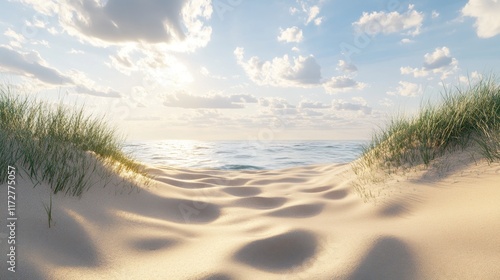 Wallpaper Mural Exploring golden sandy beaches under a bright sky with gentle waves lapping at the shore as sunlight dances on the water Torontodigital.ca