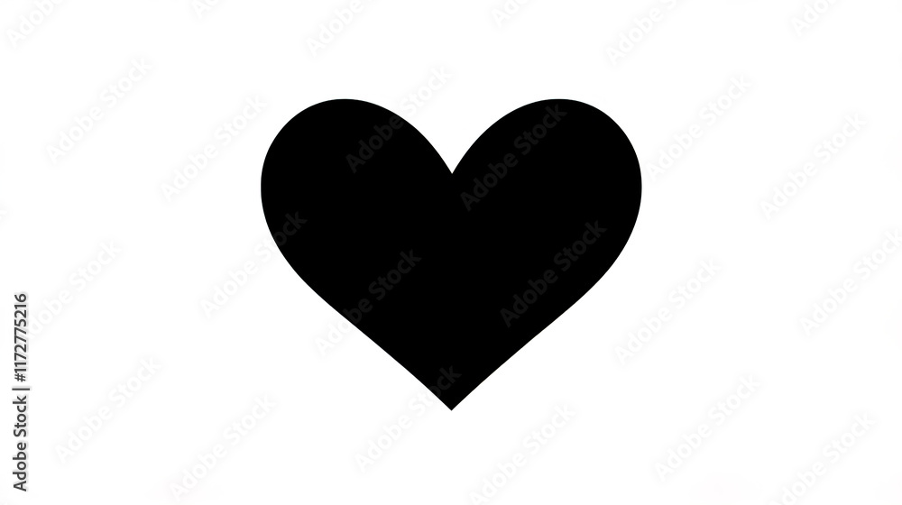 bold black heart icon with clean lines on white background bold black heart icon with clean lines on white background