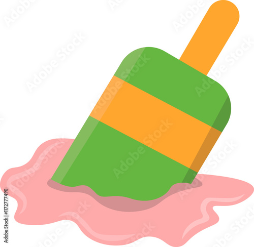 Decorative Element Dropped Ice Cream Illustration For Templet Design photo