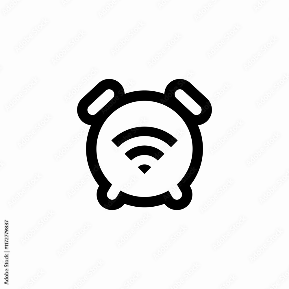 Alarm clock wireless internet connection icon vector sign
Alarm clock wireless internet connection icon vector sign