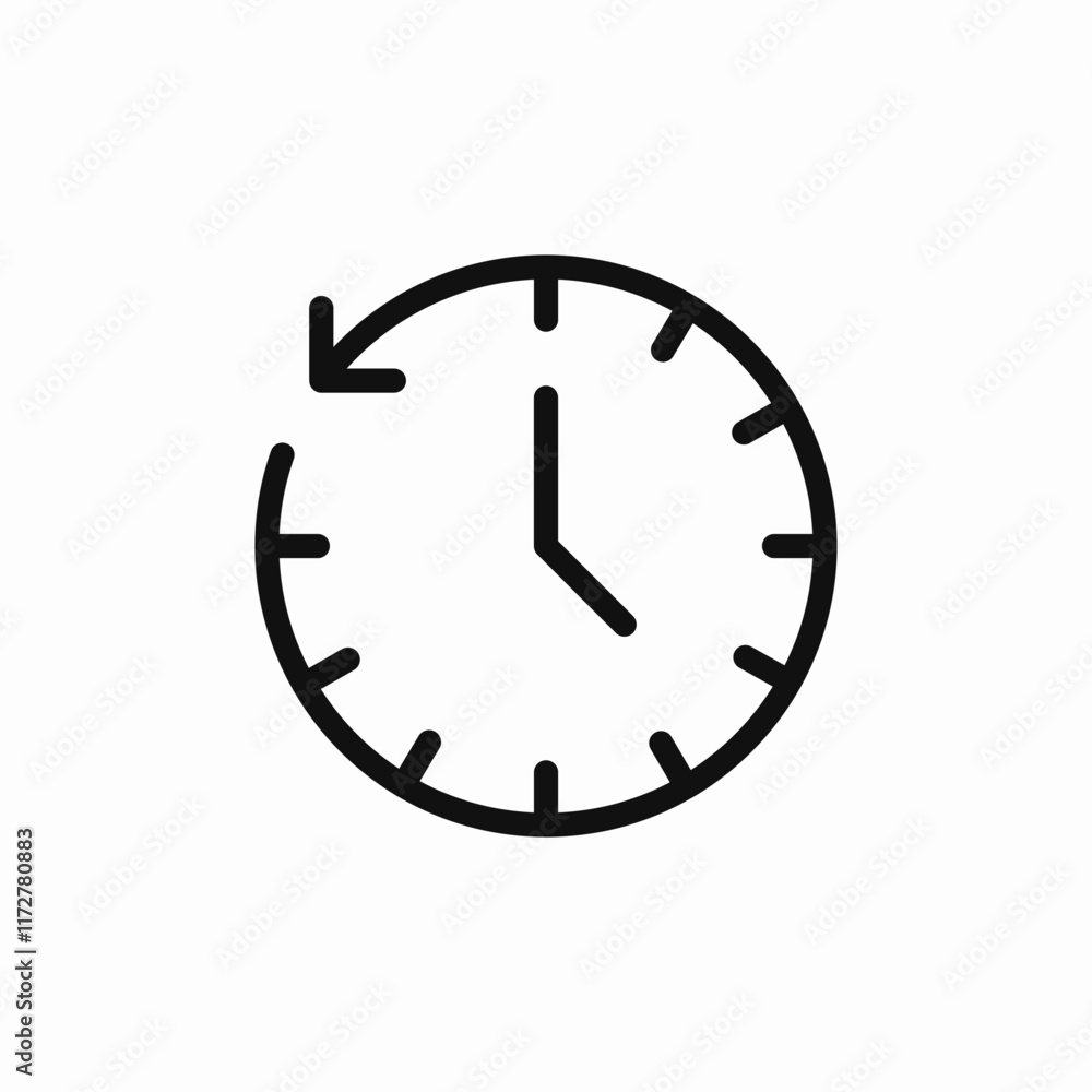 Clock time arrow icon vector sign Clock time arrow icon vector sign