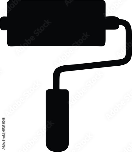 A paint roller vector silhouette