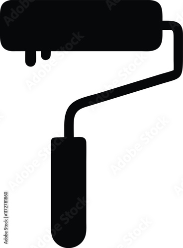 A paint roller vector silhouette