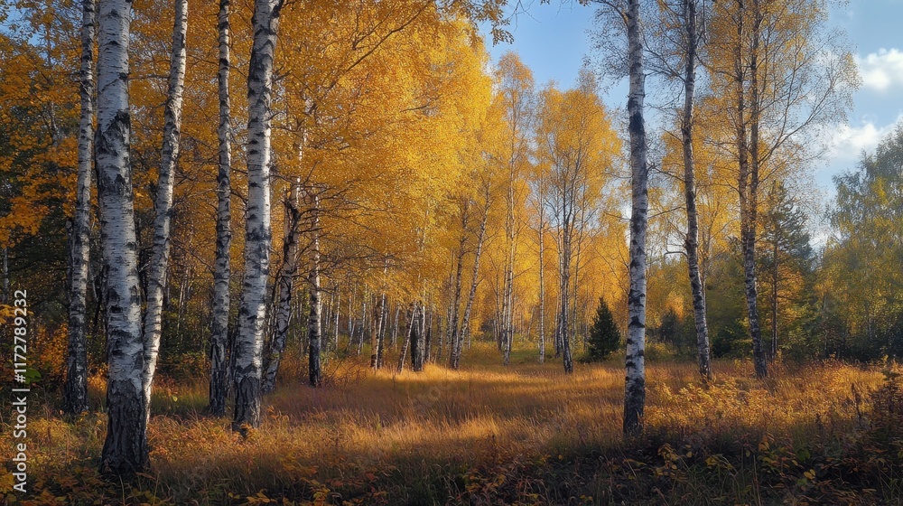 Fototapeta premium Majestic forest illuminated by fireflies during a mystical twilight hour in a serene natural setting