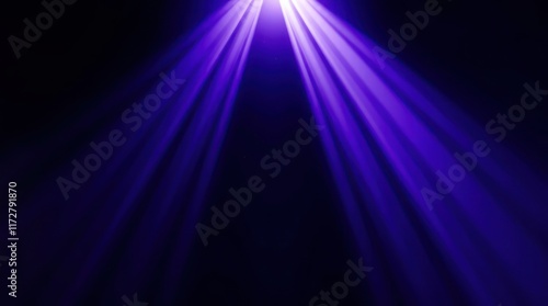 Esoteric light rays in purple hues illuminating a dark background