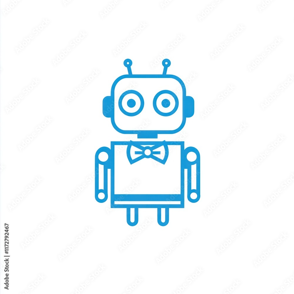 A Simple Line Drawing Of A Robot Wearing A Bow Tie A Simple Line Drawing Of A Robot Wearing A Bow Tie