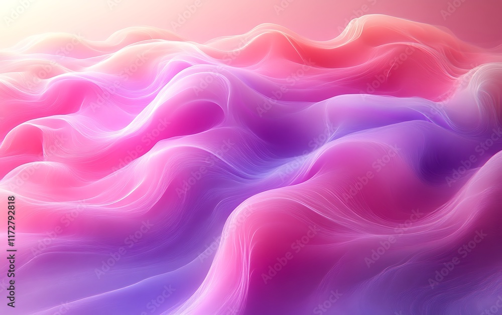 Fototapeta premium Abstract pink and purple wavy background. (1)