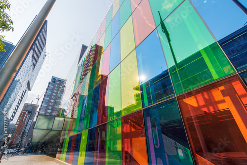 Montreal, Quebec, Canada - August 20 2021 : Exterior of Montreal Convention Centre ( Palais des congres de Montreal ).