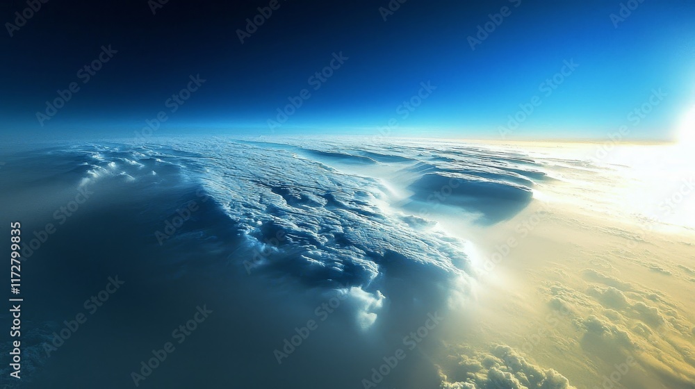 Majestic Clouds Under a Clear Summer Sky Illuminated by Sunshine Majestic Clouds Under a Clear Summer Sky Illuminated by Sunshine