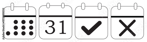 Calendar Icon collection Vector Illustration