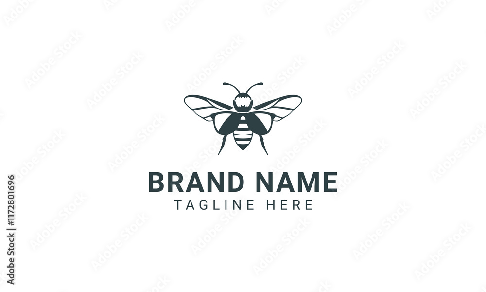 Creative Minimalist Bee Sun Glasses Logo Design Vector Illustration Creative Minimalist Bee Sun Glasses Logo Design Vector Illustration