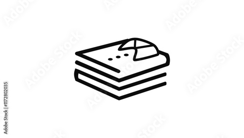 Wallpaper Mural Stack of Folded Shirts, black isolated silhouette Torontodigital.ca