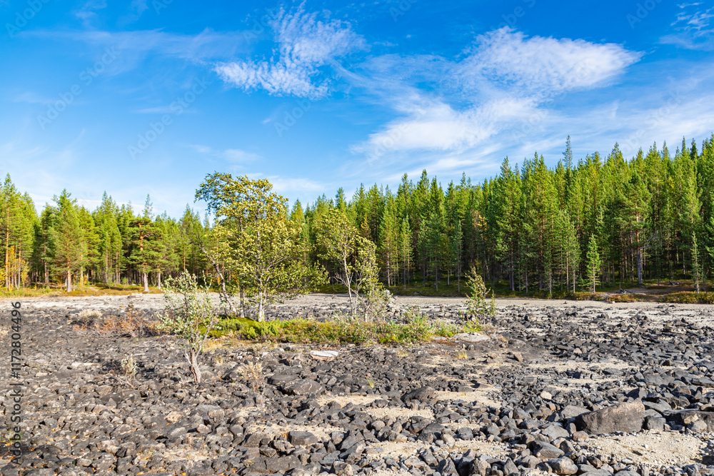 Dried lake at Khibiny mountains knowns as a Dried lake at Khibiny mountains knowns as a